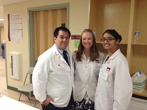 Focus 2013 pharmacy student leaders Raymond, Samantha and Jagdeep.